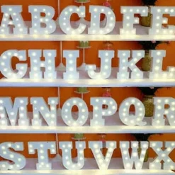 LED Letter Lights Sign, 26 Alphabet Light Up Letters, Battery-Powered Decorative Marquee Lamps for Weddings, Birthdays, Parties, Home Bar and Christmas Décor