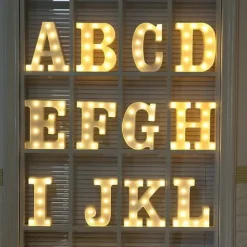 LED Letter Lights Sign, 26 Alphabet Light Up Letters, Battery-Powered Decorative Marquee Lamps for Weddings, Birthdays, Parties, Home Bar and Christmas Décor