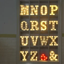 LED Letter Lights Sign, 26 Alphabet Light Up Letters, Battery-Powered Decorative Marquee Lamps for Weddings, Birthdays, Parties, Home Bar and Christmas Décor