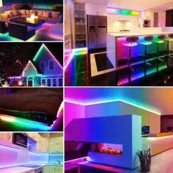 LED Light Bar Neon Strip Light 1-5M Addressable RGB Rainbow LED Pixel Light Bar DC12V Including Power Supply and RF 17key Controller Applicable to DIY LED Neon Sign Art Wall Decoration WS2811
