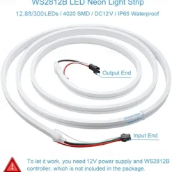 LED Light Bar Neon Strip Light 1-5M Addressable RGB Rainbow LED Pixel Light Bar DC12V Including Power Supply and RF 17key Controller Applicable to DIY LED Neon Sign Art Wall Decoration WS2811