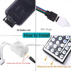 LED Light Bar Neon Strip Light 1-5M Addressable RGB Rainbow LED Pixel Light Bar DC12V Including Power Supply and RF 17key Controller Applicable to DIY LED Neon Sign Art Wall Decoration WS2811