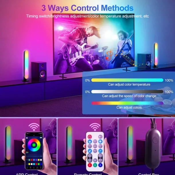 LED Light Bars Mood Light Multiple Lighting Effects Ambient Lighting Flow Light Bar Gaming/TV/PC/Room