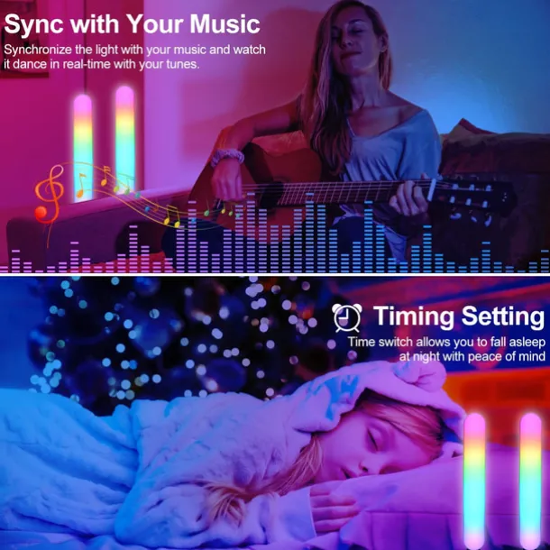 LED Light Bars Mood Light Multiple Lighting Effects Ambient Lighting Flow Light Bar Gaming/TV/PC/Room