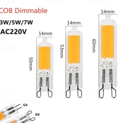 LED Light Bulb 10pcs G9 COB 3W 7W 5W Glass G4 Lamp 220V G4LED Spot Light For Pendant Lighting Fixture Home Lighting Chandeliers