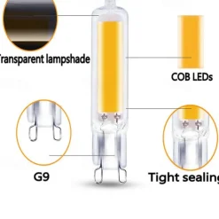 LED Light Bulb 10pcs G9 COB 3W 7W 5W Glass G4 Lamp 220V G4LED Spot Light For Pendant Lighting Fixture Home Lighting Chandeliers