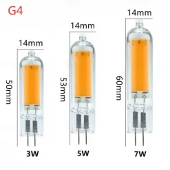 LED Light Bulb 10pcs G9 COB 3W 7W 5W Glass G4 Lamp 220V G4LED Spot Light For Pendant Lighting Fixture Home Lighting Chandeliers