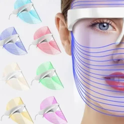 LED Light Face Mask Skin Rejuvenation Smoothes Wrinkle Acne Daily Skin Care At Home