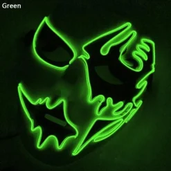 LED Light Ghost Mask EL Mask for Halloween Scary Cosplay Masquerade Dancing Party Luminous Mask