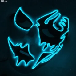 LED Light Ghost Mask EL Mask for Halloween Scary Cosplay Masquerade Dancing Party Luminous Mask