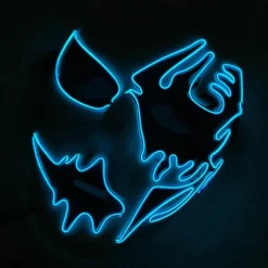 LED Light Ghost Mask EL Mask for Halloween Scary Cosplay Masquerade Dancing Party Luminous Mask