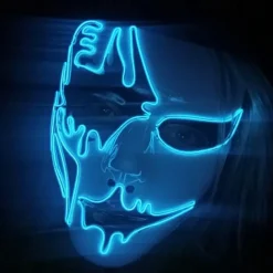 LED Light Ghost Mask EL Mask for Halloween Scary Cosplay Masquerade Dancing Party Luminous Mask