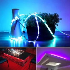 LED Light Strip 15m/20m 50ft 65.6ft RGB Color Change LED Light Strip Kit with IR44 Key Remote Control for Bedroom Lighting Flexible Home Decoration