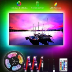 LED Light Strips 2M USB Flexible Tiktok Lights TV Backlight 60LED 10mm Waterproof Multi-color TV Backlight with Infrared Remote Controller Halloween TV Computer Background