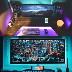 LED Light Strips 2M USB Flexible Tiktok Lights TV Backlight 60LED 10mm Waterproof Multi-color TV Backlight with Infrared Remote Controller Halloween TV Computer Background