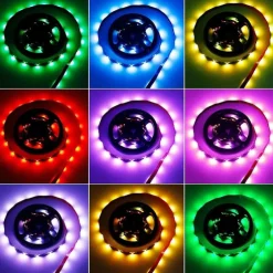 LED Light Strips 2M USB Flexible Tiktok Lights TV Backlight 60LED 10mm Waterproof Multi-color TV Backlight with Infrared Remote Controller Halloween TV Computer Background