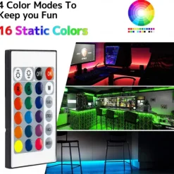LED Light Strips RGB Lights USB Flexible Lamp USB 5V 5050 SMD 10mm LEDs Blackboard with 24 Key IR Remote Controller for Flat Screen TV Background, HDTV, PC Monitor 1M~5M