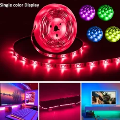 LED Light Strips RGB Lights USB Flexible Lamp USB 5V 5050 SMD 10mm LEDs Blackboard with 24 Key IR Remote Controller for Flat Screen TV Background, HDTV, PC Monitor 1M~5M