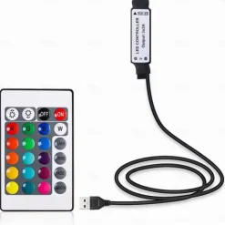 LED Light Strips RGB Lights USB Flexible Lamp USB 5V 5050 SMD 10mm LEDs Blackboard with 24 Key IR Remote Controller for Flat Screen TV Background, HDTV, PC Monitor 1M~5M