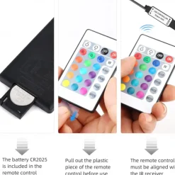 LED Light Strips RGB Lights USB Flexible Lamp USB 5V 5050 SMD 10mm LEDs Blackboard with 24 Key IR Remote Controller for Flat Screen TV Background, HDTV, PC Monitor 1M~5M