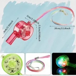 LED Light up Whistle Glow Whistles Flashing Noisemaker Whistles Lanyard Necklace Glow in the Dark Wedding Birthday Party