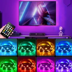 LED Lights for TV, 5M LED TV Backlight, for 45-75 inch TV, Music Sync LED TV Light with Bluetooth Function - RGB Color Changing Light Strip for Home Theater