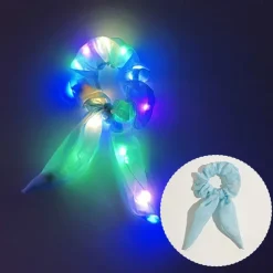 Led Luminous Hair Bands Light Up Hair Bows Scrunchies Girls Headwear Hair Rope Hair Accessories Glow In The Dark Party Supplies