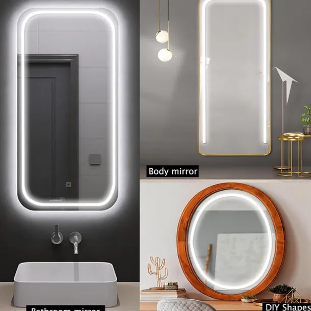 LED Makeup Mirror Light Hollywood Style Makeup Light 6.5-16FT/6000K/3000K Dimmable 12V Adapter/Mirror Strip Light Lighting for Vanity and Bathroom Mirrors