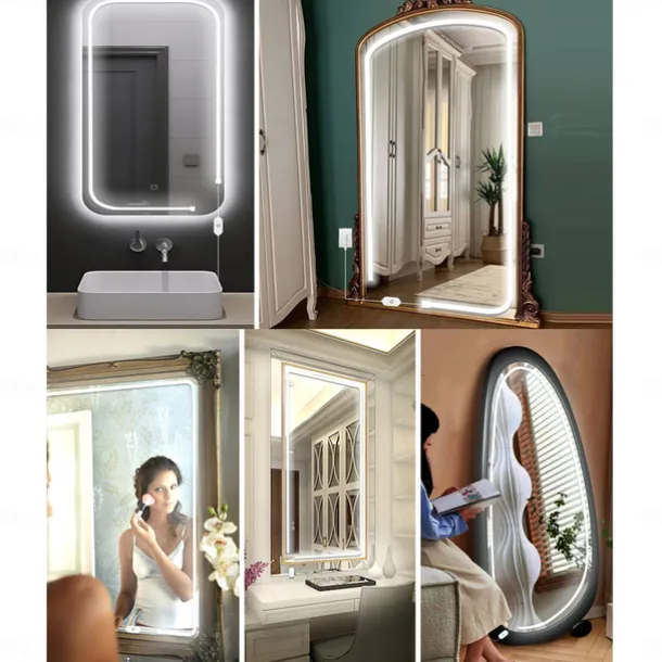 LED Makeup Mirror Light Hollywood Style Makeup Light 6.5-16FT/6000K/3000K Dimmable 12V Adapter/Mirror Strip Light Lighting for Vanity and Bathroom Mirrors