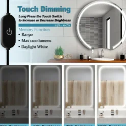 LED Makeup Mirror Light Hollywood Style Makeup Light 6.5-16FT/6000K/3000K Dimmable 12V Adapter/Mirror Strip Light Lighting for Vanity and Bathroom Mirrors