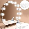 LED Makeup Vanity Lights Stick on Mirror with 10 dimmable Bulbs USB 4.6m 15ft Cable White