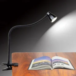 LED Metal Clip Table Lamp Reading Light with Three Color Schemes for Reading - USB Powered Night Lights, Bedroom Bedside Lights 1PC