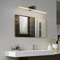 LED Mirror Front Lamp Vanity Light Dimmable 40/60/80cm Wall Light Copper for Modern Simple Bedroom Bathroom Gift for Family Friends IP20