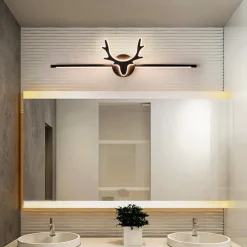 LED Mirror Front Lamp Vanity Light 80cm 20W Wall Light for Modern Simple Bedroom Bathroom Aluminum Acrylic Black IP20 110-240V