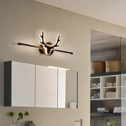 LED Mirror Front Lamp Vanity Light 80cm 20W Wall Light for Modern Simple Bedroom Bathroom Aluminum Acrylic Black IP20 110-240V