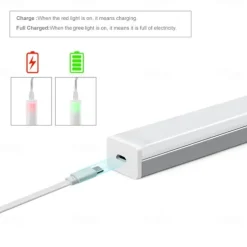 LED Motion Sensing Night Light USB Rechargeable Three-Tone Light Smart LED Strip Light Cable Free Bedroom Cabinet Wine Cabinet Wardrobe Corridor Night Lighting