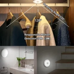 8LED Motion Sensor LED Night Light Smart Switch Sensor Light USB Rechargeable Battery Driven Bathroom Bedside Light For Room Hallway Access Bathroom Home Lighting