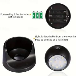 LED Motion Sensor Light , Battery Powered Motion Sensor Lights Wireless 9 LED Motion Spotlight Indoor And Outdoor, Garden Motion Sensor Security LED Light Lamp