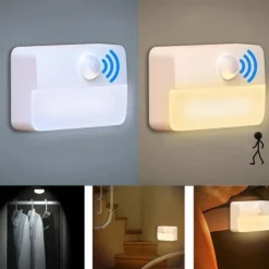 LED Motion Sensor Night Light, Indoor LED Night Read Light Battery Operated Night Light Motion Sensor Light Indoor for Bedroom, Kitchen, Stairs, Hallway, Office