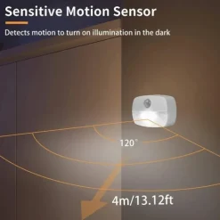 LED Motion Sensor Night Light, Indoor LED Night Read Light Battery Operated Night Light Motion Sensor Light Indoor for Bedroom, Kitchen, Stairs, Hallway, Office