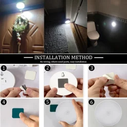 8LED Motion Sensor Night Light, USB Rechargeable Stair Cabinet Light Automatic On/Off, Ideal for Kitchen, Bedroom, Closet, Stairs and Hallway