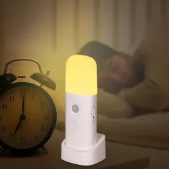 LED Motion Sensor Night Light USB Rechargeable Dimmable LED Light Portable Motion Activated Night Lamp For Living Room Bedroom Hallway Lighting