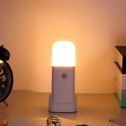 LED Motion Sensor Night Light USB Rechargeable Dimmable LED Light Portable Motion Activated Night Lamp For Living Room Bedroom Hallway Lighting
