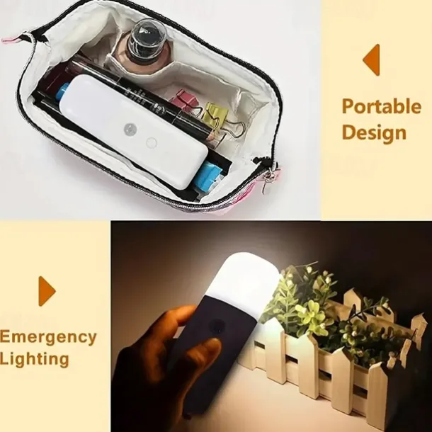 LED Motion Sensor Night Light USB Rechargeable Dimmable LED Light Portable Motion Activated Night Lamp For Living Room Bedroom Hallway Lighting