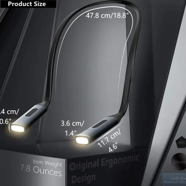 LED Neck Reading Light High Quality USB Reading Lamp Neck Book Light Rechargeable HandsFree Portable LED Reading Light For Camping Repairing Lighting