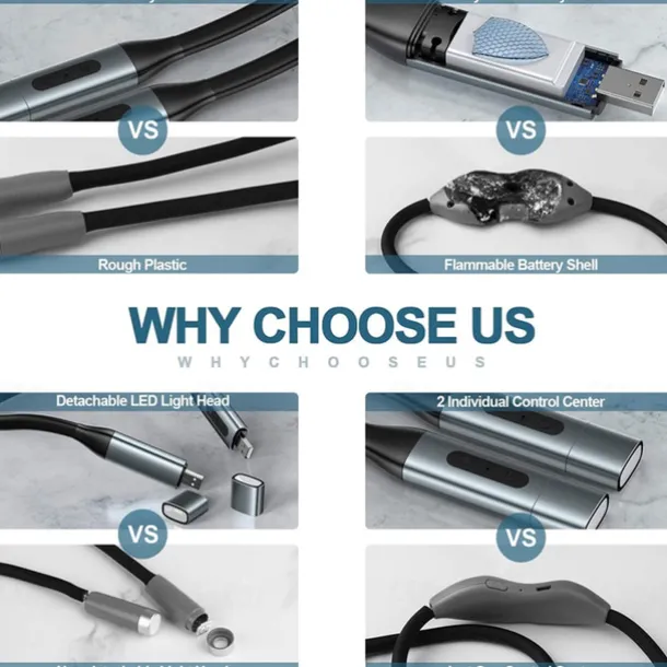 LED Neck Reading Light High Quality USB Reading Lamp Neck Book Light Rechargeable HandsFree Portable LED Reading Light For Camping Repairing Lighting