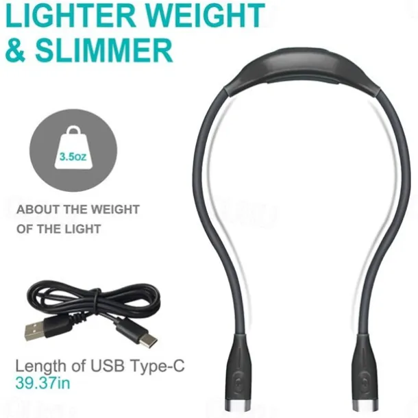 LED Neck Reading Lights Book Lights Flexible Handsfree Hug Reading Lamp Novelty Led Night Light Flashlight