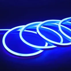 LED Neon Flex Strip Lights 6mm Narrow Neon Light 12V LED Strip Waterproof 5M Cutable DIY Led Neon Light Strip for Indoor Outdoor Home Decoration and DC12V Adapter and Touch Dimmer Switch Kit