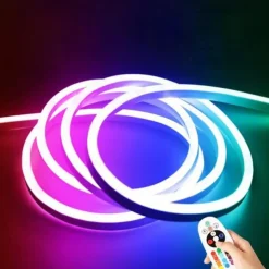 LED Neon RGB Light Strip 3M-30M with Bluetooth & APP Control, Waterproof IP65 Music Sync Multi-Color Flexible Strip for Home, Garden, Building Decor AC220V
