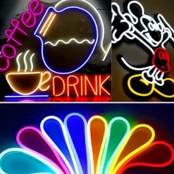 LED Neon Rope Light Flexible Waterproof Neon Strip Light 220V-240V Neon Rope Lights for Bedroom and Indoor Outdoor Decor